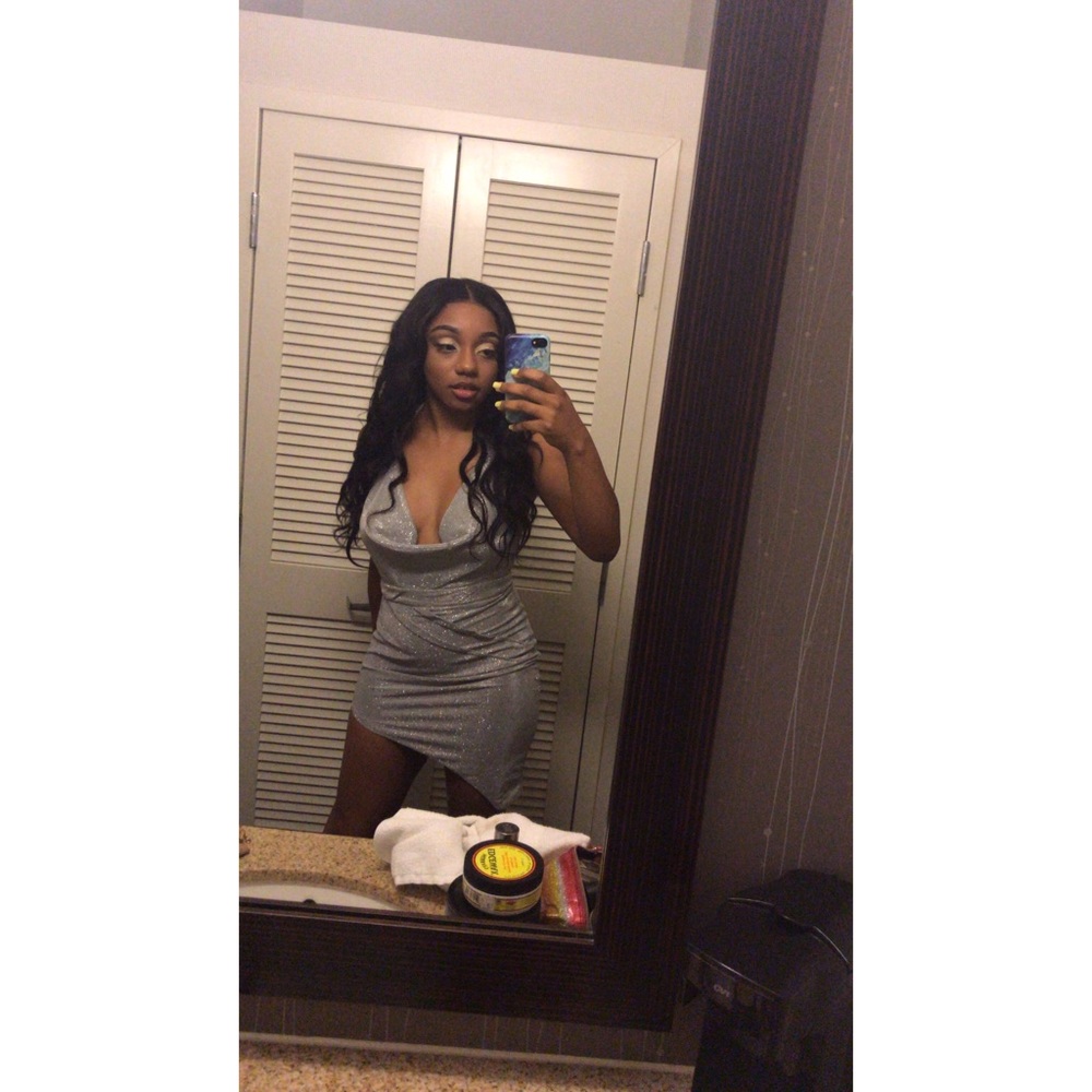 Silver glitter fashion nova dress worn once